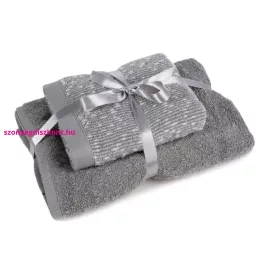   Tamina 2db-os törölköző szett szalaggal átkötve Ezüst/acélszürke