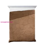 Luiz4 bársony ágytakaró pálmalevél mintával Téglavörös 170x210 cm