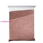 Luiz4 bársony ágytakaró pálmalevél mintával Rózsaszín 170x210 cm