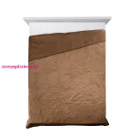 Luiz4 bársony ágytakaró pálmalevél mintával Téglavörös 220x240 cm