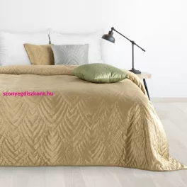   Luiz6 bársony ágytakaró fényes márvány hatású mintával Bézs 170x210 cm
