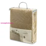 Luiz6 bársony ágytakaró fényes márvány hatású mintával Bézs 170x210 cm