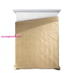 Luiz6 bársony ágytakaró fényes márvány hatású mintával Bézs 170x210 cm