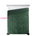 Luiz6 bársony ágytakaró fényes márvány hatású mintával Sötétzöld 170x210 cm
