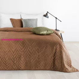   Luiz6 bársony ágytakaró fényes márvány hatású mintával Téglavörös 220x240 cm