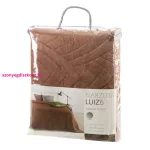 Luiz6 bársony ágytakaró fényes márvány hatású mintával Téglavörös 220x240 cm