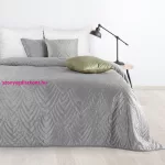 Luiz6 bársony ágytakaró fényes márvány hatású mintával Ezüst 170x210 cm