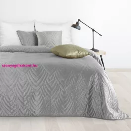   Luiz6 bársony ágytakaró fényes márvány hatású mintával Ezüst 170x210 cm