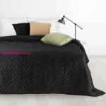 Luiz6 bársony ágytakaró fényes márvány hatású mintával Fekete 220x240 cm
