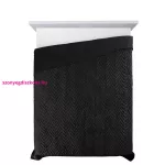 Luiz6 bársony ágytakaró fényes márvány hatású mintával Fekete 220x240 cm