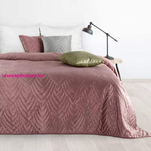 Luiz6 bársony ágytakaró fényes márvány hatású mintával Rózsaszín 170x210 cm