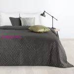 Luiz6 bársony ágytakaró fényes márvány hatású mintával Grafit 170x210 cm