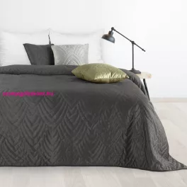   Luiz6 bársony ágytakaró fényes márvány hatású mintával Grafit 170x210 cm