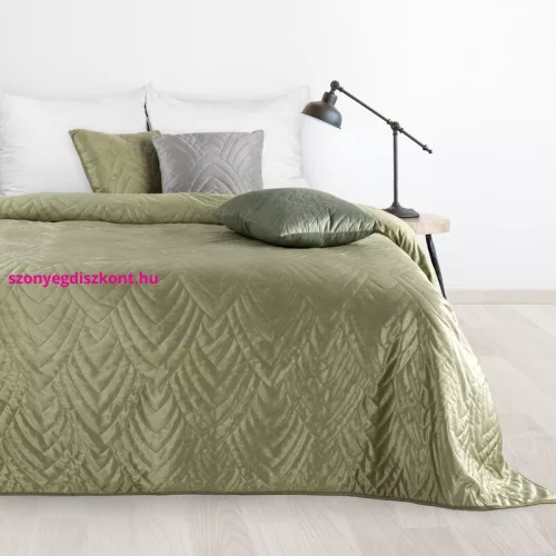 Luiz6 bársony ágytakaró fényes márvány hatású mintával Világoszöld 170x210 cm