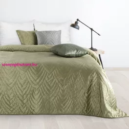   Luiz6 bársony ágytakaró fényes márvány hatású mintával Világoszöld 220x240 cm