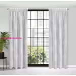 Jane fényáteresztő függöny jacquard levélmintával Fehér 140x270 cm