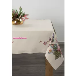   Virágmotívummal díszített gobelin asztalterítő Natúr 140x180 cm +/-5%