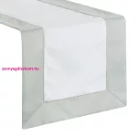 Sylvia asztali futó olívazöld színű széles peremmel Natúr 40x140 cm