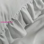 Reina23 fodrokkal díszített pamut-szatén ágyneműhuzat Világosszürke 220x200 cm - 70x80 cm 2db