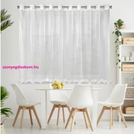   Ellie fényes mikrohálós fényáteresztő függöny hímzéssel Fehér 350x145 cm