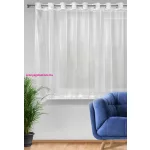 Ellie fényes mikrohálós fényáteresztő függöny hímzéssel Fehér 350x145 cm
