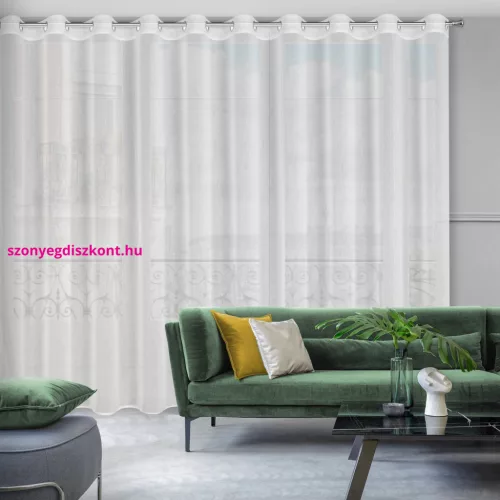 Luna fényes cérnával átszőtt eső hatású függöny Fehér 300x250 cm