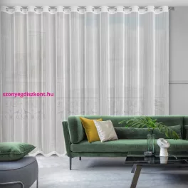   Noelia fényáteresztő függöny fényes cérnával átszőtt csíkos anyagból Fehér 300x250 cm