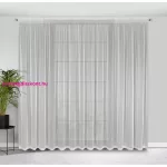 Noelia fényáteresztő függöny fényes cérnával átszőtt csíkos anyagból Fehér 300x270 cm