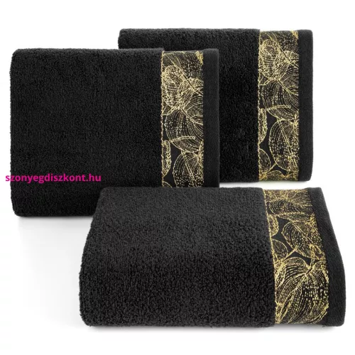 Agis jacquard törölköző Fekete 50x90 cm