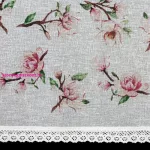 Ari magnolia mintás vitrázs függöny Fehér 30x150 cm