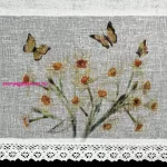 Flora pillangós vitrázs függöny Fehér 30x150 cm