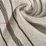 Koral pamut törölköző jacquard csíkos szegéllyel Bézs 30x50 cm