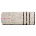 Koral pamut törölköző jacquard csíkos szegéllyel Bézs 70x140 cm