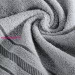 Koral pamut törölköző jacquard csíkos szegéllyel Ezüst 50x90 cm