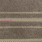 Koral pamut törölköző jacquard csíkos szegéllyel Barna 30x50 cm