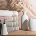 Suzana pamut törölköző jacquard mintás szegéllyel Ezüst 70x140 cm
