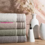 Suzana pamut törölköző jacquard mintás szegéllyel Krémszín 50x90 cm
