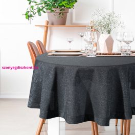 Stella kör alakú asztalterítő Fekete 150 cm