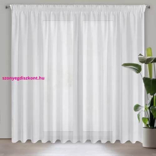 Rebecca fényáteresztő függöny finom esőszerkezettel Fehér 300x270 cm