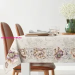 Rózsás gobelin terítő zsenília fonalból Natúr 140x180 cm +/-5%