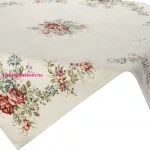 Virágmintás gobelin asztalterítő zsenília fonalból Natúr 100x100 cm +/-5%