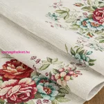 Virágmintás gobelin asztalterítő zsenília fonalból Natúr 100x100 cm +/-5%