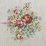 Vastagabb virágmintás gobelin terítő zsenília fonalból Szürke 100x100 cm +/- 5%