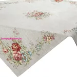 Vastagabb virágmintás gobelin terítő zsenília fonalból Szürke 100x100 cm +/- 5%