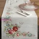 Virágmintás gobelin asztali futó zsenília fonalból Szürke 45x140 cm +/-5%