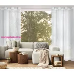 Mirea fényes szállal átszőtt fényáteresztő függöny Fehér 140x260 cm