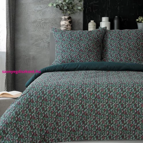 Esprit pamut ágyneműhuzat Palackzöld 200x220 cm - 70x80 cm 2db