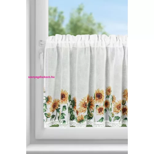 Helia napraforgó mintás függöny vitrázs Sárga 60x150 cm