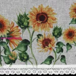 Helia napraforgó mintás függöny vitrázs Sárga 60x150 cm