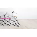 Geo mikroszálas ágytakaró Krémszín/fekete 200x220 cm